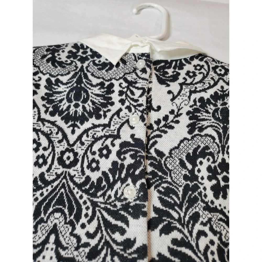 NEW Janie and Jack Girls Small Dress 100% Cotton Sweater Knit Long Sleeve Bow‎